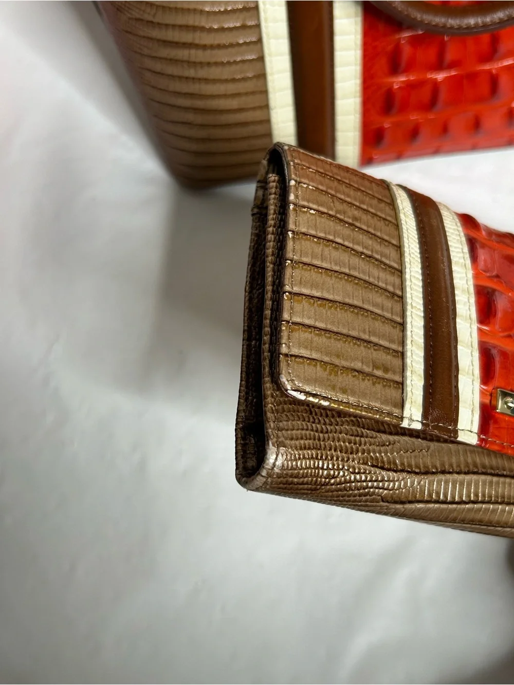 Brahmin Duxbury Cabana Vertical Vineyard Satchel and Checkbook Wallet Set